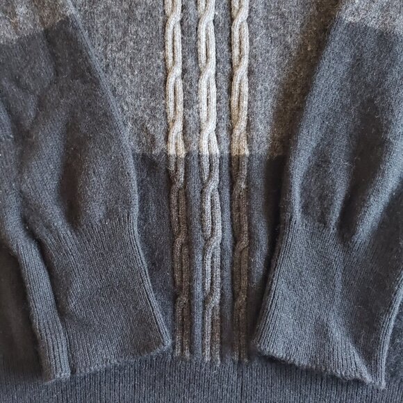 CLAN DOUGLAS Men's Crew Neck 100% Cashmere Ombre/Stripe Sweater SZ XL Long - Picture 6 of 15